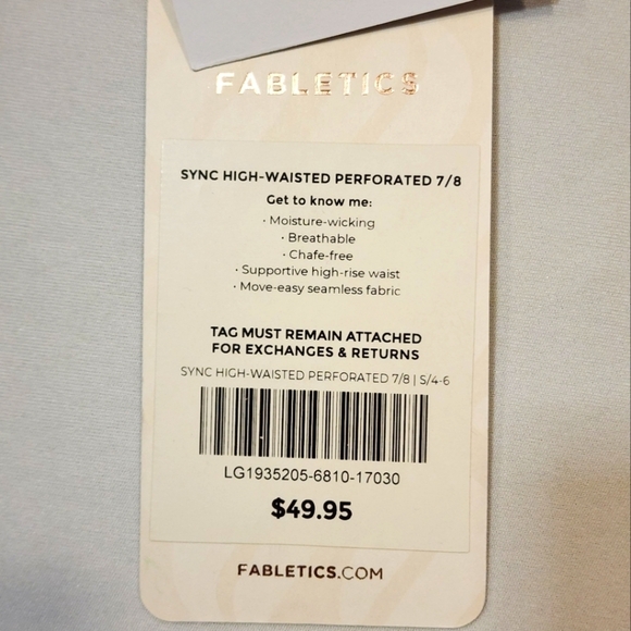 *NWT Fabletics Sync Hi Waisted Perforated Leggings 7/8 Size Small Burgun… - Picture 3 of 5